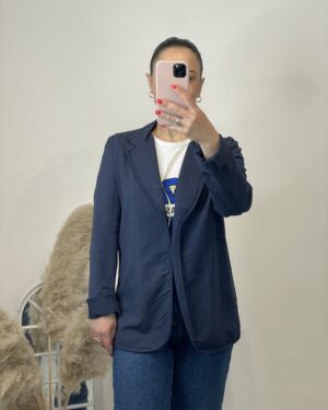 Giacca garzata blu
