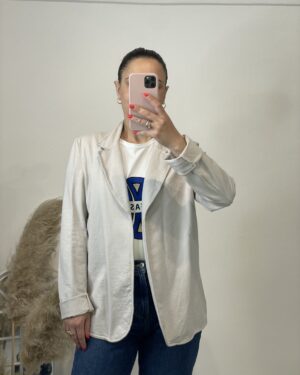 Giacca garzata panna