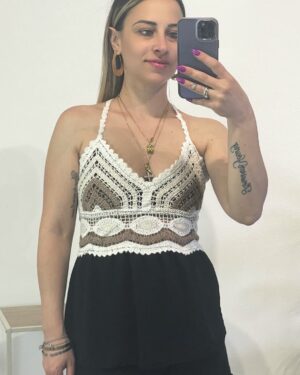 Canotta crochet nera