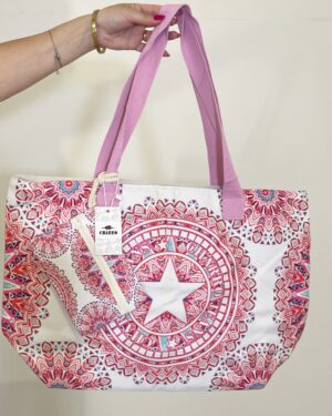 Borsa mare Charro mandala rosa manici lunghi